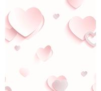 Papier Peint 3D Cœurs Pailleté Rose - Muriva J92603 Neuf