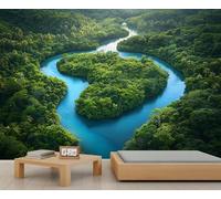 Papier peint 3D de forêt, papier peint 3D, paysage naturel pour salon, chambre à coucher, étude, arrière-plan TV - 150 x 100 cm