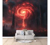 Papier Peint 3D Éclairs Dans Les Nuages, Papier Peint Enfant Monde De L'Apocalypse 150X105Cm Fresque wallpaper Moderne 3D Poster Mural Géant Décoration Murale Salon Chambre Enfant Facile À Poser