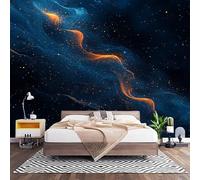 Papier Peint 3D Effet Panoramique Photo Muraux 200x140 cm, Poster Intissé Mural Motif MystéRieux Du Ciel éToilé Geant Mural Salon Chambre D'enfants Restaurant Décoration Murale, Bleu