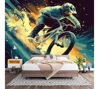 Papier Peint 3D Effet Panoramique Photo Muraux 250x175 cm, Poster Intissé Mural Vtt Geant Mural Salon Chambre D'enfants Restaurant Décoration Murale, Style Sportif