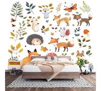 Papier Peint 3D Effet Panoramique Photo Muraux 300x210 cm, Poster Intissé Mural Animaux de La ForêT de Dessins AniméS Geant Mural Salon Chambre D'enfants Restaurant Décoration Murale, Blanc