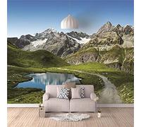 Papier Peint 3D Effet Paysage de montagne Moderne Papier Peint Intissé Décoration Murale XXL Poster Tableaux Muraux Tapisserie Trompe l'oeil Poster Geant Mural 250x175 cm