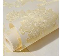 Papier peint 3D en trois dimensions finement pressé pour salon, chambre à coucher, arrière-plan TV, papier peint autocollant mural (0,53 m x 10 m, beige)