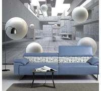 Papier Peint 3D En Trois Dimensions Géométrie Architecture Sphère Espace | Facile à Installer Cette Décoration Luxueuse Est Idéale Pour un Bureau Salon une Chambre ou Mur Derrière le TV-200cm×140cm