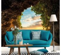 Papier Peint 3D En Trois Dimensions Mer Ciel Grotte Paysage Naturel | Facile à Installer Cette Décoration Luxueuse Est Idéale Pour un Bureau Salon une Chambre ou Mur Derrière le TV-200cm×140cm