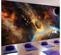 Papier Peint 3D En Trois Dimensions Météorite Univers Ciel Étoilé Planète | Facile à Installer Cette Décoration Luxueuse Est Idéale Pour un Bureau Salon une Chambre ou Mur Derrière le TV-300cm×210cm
