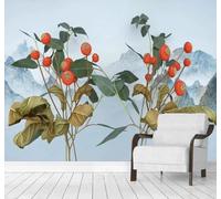 Papier Peint 3D En Trois Dimensions Sommets Brume Blanche Branches Fruits | Facile à Installer Cette Décoration Luxueuse Est Idéale Pour un Bureau Salon une Chambre ou Mur Derrière le TV-430cm×300cm