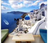 Papier Peint 3D Esthétique Bleu Architecture Paysage | Facile à Installer Cette Décoration Luxueuse Est Idéale Pour un Bureau Salon une Chambre ou Mur Derrière le TV-350cm×256cm