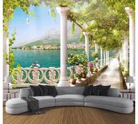 Papier Peint 3D Esthétique Couloir Espace Paysage Vue | Facile à Installer Cette Décoration Luxueuse Est Idéale Pour un Bureau Salon une Chambre ou Mur Derrière le TV-150cm×105cm