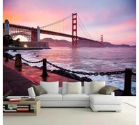 Papier Peint 3D Esthétique Crépuscule Créativité Pont Vue Sur La Mer | Facile à Installer Cette Décoration Luxueuse Est Idéale Pour un Bureau Salon une Chambre ou Mur Derrière le TV-350cm×256cm