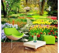 Papier Peint 3D Esthétique Jardin Allée Papillon Paysage | Facile à Installer Cette Décoration Luxueuse Est Idéale Pour un Bureau Salon une Chambre ou Mur Derrière le TV-150cm×105cm