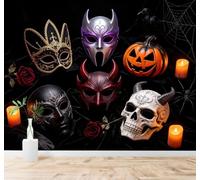 Papier Peint 3D Étrange Masque Bougie Rose | Facile à Installer Cette Décoration Luxueuse Est Idéale Pour un Bureau Salon une Chambre ou Mur Derrière le TV-300cm×210cm