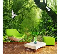 Papier Peint 3D forêt Tapisserie Peinture Murale Papier Peint 3D Photo Poster Fresque Salon Chambre Bureau Couloir Mural Décoration 430cm×300cm(LxH)