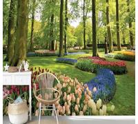Papier Peint 3D Fraîcheur Vert Forêt Jardin Paysage Naturel | Facile à Installer Cette Décoration Luxueuse Est Idéale Pour un Bureau Salon une Chambre ou Mur Derrière le TV-200cm×140cm