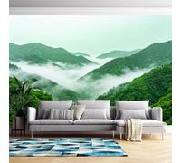 Papier Peint 3D Fresque Murale Panoramique Montagne Brumeuse Pour Salon Papier Peint Intissé D'Art Moderne Paysage Naturel Affiche Murale Décoration Intérieure Personnalisée Non Autocollante Mon