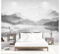 Papier Peint 3D Grand Format Noir Et Blanc Paysage Art | Facile à Installer Cette Décoration Luxueuse Est Idéale Pour un Bureau Salon une Chambre ou Mur Derrière le TV-250cm×170cm