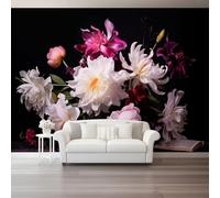 Papier Peint 3D Gros plan Fleur Photographie Chrysanthème 300 x 210 cm Panoramique Peinture Murale Interieur pour Salon Chambre à Coucher D'Enfant Maison Décoration Murale Coloré