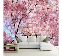 Papier Peint 3D Intissé Cerisier Rose Du Japon Papier Peint Panoramique 3D Moderne Décoration Murale