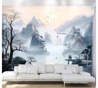 Papier Peint 3D Matinée Poétique Aquarelle Paysage | Facile à Installer Cette Décoration Luxueuse Est Idéale Pour un Bureau Salon une Chambre ou Mur Derrière le TV-250cm×170cm