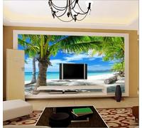 Papier Peint 3D Mer Plage Méditerranée Bord De Mer Cocotiers | Facile à Installer Cette Décoration Luxueuse Est Idéale Pour un Bureau Salon une Chambre ou Mur Derrière le TV-150cm×105cm