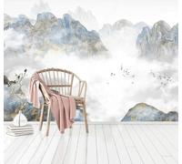 Papier Peint 3D Minimaliste Dessin À La Main Sommets Brume Paysage | Facile à Installer Cette Décoration Luxueuse Est Idéale Pour un Bureau Salon une Chambre ou Mur Derrière le TV-250cm×170cm