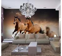 Papier Peint 3D Minimaliste En En Trois Dimensions Au Galop Cheval Original | Facile à Installer Cette Décoration Luxueuse Est Idéale Pour un Bureau Salon une Chambre ou Mur Derrière le TV-300cm×210cm