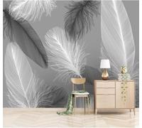 Papier Peint 3D Minimaliste En Trois Dimensions Noir Et Blanc Plumes Art