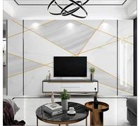 Papier Peint 3D Minimaliste Lignes Dorées Géométrique Imitation Marbre | Facile à Installer Cette Décoration Luxueuse Est Idéale Pour un Bureau Salon une Chambre ou Mur Derrière le TV-300cm×210cm