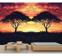 Papier peint 3D motif arbre, savane africaine, coucher de soleil pour ferme, salon, chambre à coucher, canapé, arrière-plan TV, 400 x 280 cm