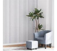 vidaXL Papier Peint 3D, Revêtement Mural, Papier Peint Intissé de Meuble Chambre à Coucher Salon Restaurant Maison, Motif de Rayures Gris 10x0,53 m Non Tissé