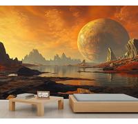 Papier peint 3D motif planète, paysage apocalyptique, papier peint de jeux pour garçons pour salon, chambre à coucher, étude, arrière-plan TV - 200 x 140 cm