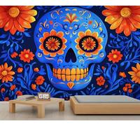 Papier peint 3D motif tête de mort mexicaine pour salon, chambre à coucher, étude, fond de télévision, 280 x 200 cm