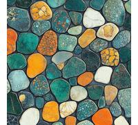Papier Peint 3D Motifs Texture Coloré Pierre Galets Moderne Durable Résistant à l'Eau et Nettoyage Facile Idéal pour Salon Chambre Bureau ou Salle de Jeux Tapisserie Adhésive 44 cm x 1000 cm