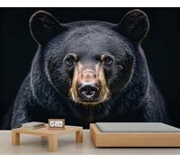 Papier peint 3D ours noir, animaux féroces pour salon, chambre à coucher, bureau, hôtel, bar, décoration de plafond - 366 x 254 cm