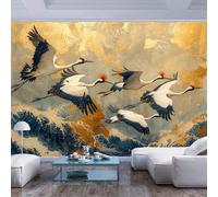 Papier Peint 3D Panoramique Grue japonaise rétro ondulée Décoratives Chambre Salon Chambre A Enfant Coucherr Bureau Salle Cuisine Motif Texture