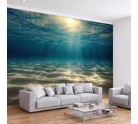 Papier Peint 3D Panoramique Lit Rivière Sous-Marin Dunes Sable 250x175 cm