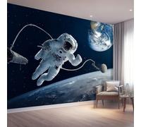 Papier Peint 3D Panoramique Mural, Fantaisie Papier Peint Intissé Poster 250 x 175 cm Décoration Fresque Murale Salon Chambre, Bleu Astronaute Planète