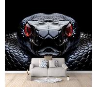 Papier Peint 3D Panoramique Serpent Intissé Papier Peint 450 × 315 cm Vipère Noire Photo Mural Moderne Poster XXL, Pour Salon Chambre Tv Fond Murale Décoration