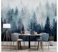 Papier Peint 3D Paysage Frais Vert Pinède Brume Blanche | Facile à Installer Cette Décoration Luxueuse Est Idéale Pour un Bureau Salon une Chambre ou Mur Derrière le TV-250cm×170cm