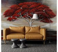 Papier Peint 3D Peinture À La Main Esthétique Mangrove Petit Bateau Oiseaux | Facile à Installer Cette Décoration Luxueuse Est Idéale Pour un Bureau Salon une Chambre ou Mur Derrière le TV-300cm×210cm