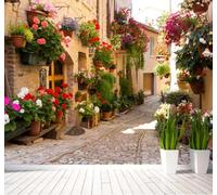 Papier Peint 3D Rétro Architecture Paysage Urbain Beauté Plantes En Pot | Facile à Installer Cette Décoration Luxueuse Est Idéale Pour un Bureau Salon une Chambre ou Mur Derrière le TV-350cm×256cm