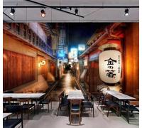 Papier Peint 3D Rétro Architecture Paysage Urbain Restaurant Bar À Sushis | Facile à Installer Cette Décoration Luxueuse Est Idéale Pour un Bureau Salon une Chambre ou Mur Derrière le TV-430cm×300cm