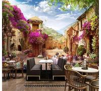 Papier Peint 3D Rétro Architecture Paysages Vues Urbaines Panoramas | Facile à Installer Cette Décoration Luxueuse Est Idéale Pour un Bureau Salon une Chambre ou Mur Derrière le TV-430cm×300cm