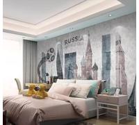 Papier Peint 3D Rétro Dessiné À La Main Architecture Urbaine Château Art | Facile à Installer Cette Décoration Luxueuse Est Idéale Pour un Bureau Salon une Chambre ou Mur Derrière le TV-430cm×300cm
