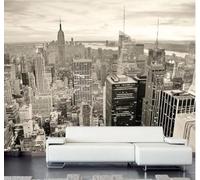 Papier Peint 3D Rétro En Relief Noir Et Blanc Architecture Urbaine Paysage | Facile à Installer Cette Décoration Luxueuse Est Idéale Pour un Bureau Salon une Chambre ou Mur Derrière le TV-350cm×256cm
