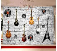 Papier Peint 3D Rétro Mur De Briques Guitare Musique Bar | Facile à Installer Cette Décoration Luxueuse Est Idéale Pour un Bureau Salon une Chambre ou Mur Derrière le TV-150cm×105cm