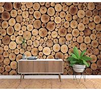 Papier Peint 3D Rétro Nostalgique De Style Européen En Rondins De Bois Anneau Annuel Salon Mural-150Cmx105Cm
