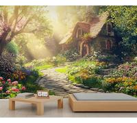 Papier peint 3D rural, motif chalet rustique, paysage naturel pour salon, chambre à coucher, arrière-plan TV, hôtel, bar, décoration - 400 x 280 cm