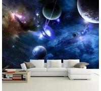 Papier Peint 3D Science Fiction Bleu Ciel Étoilé Univers Planète | Facile à Installer Cette Décoration Luxueuse Est Idéale Pour un Bureau Salon une Chambre ou Mur Derrière le TV-150cm×105cm